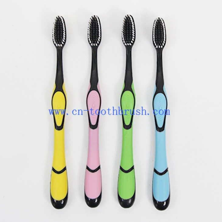 Black Toothbrush With Bamboo Charcoal For Adult